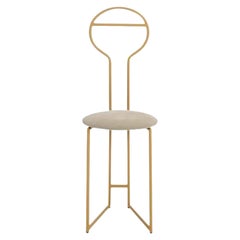 Joly Chairdrobe, Gold with High Back & Madreperla Velvetforthy by Colé Italia