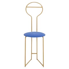 Joly Chairdrobe, Gold with High Back & Indaco Velvetforthy by Colé Italia