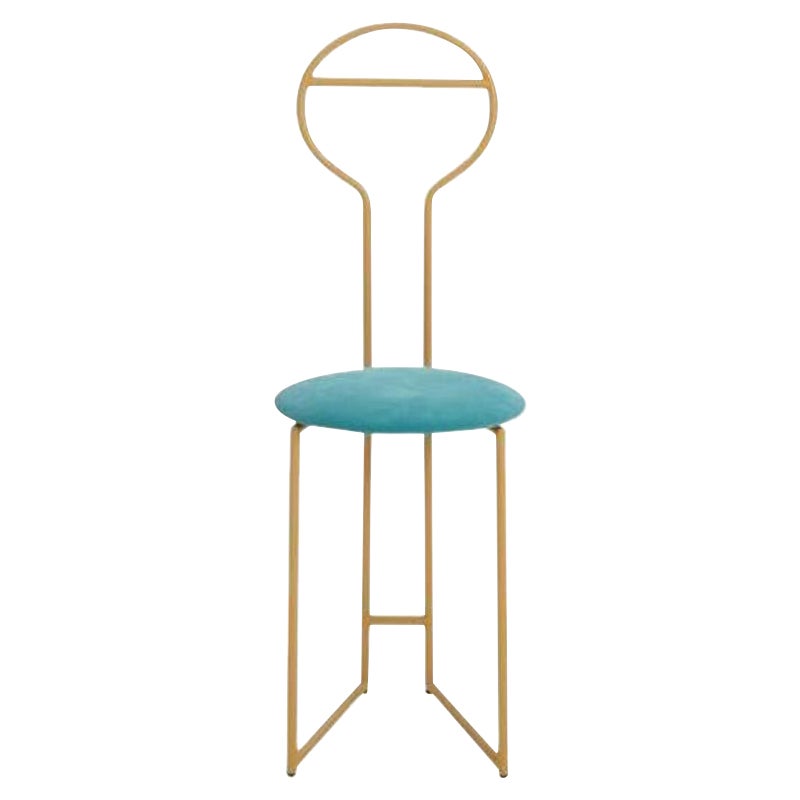 Joly Chairdrobe, Gold with High Back & Tiffany Velvetforthy by Colé Italia For Sale