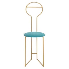 Joly Chairdrobe, Gold with High Back & Tiffany Velvetforthy by Colé Italia