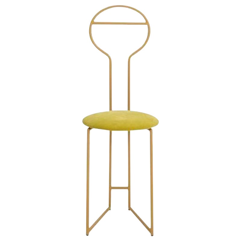 Joly Chairdrobe, Gold with High Back & Chartreuse Velvetforthy by Colé Italia