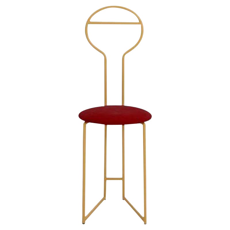Joly Chairdrobe, Gold with High Back & Rosso Velvetforthy by Colé Italia For Sale