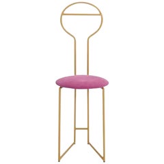 Joly Chairdrobe, Gold with High Back & Malva Velvetforthy by Colé Italia