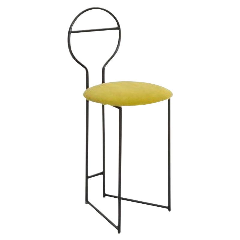 Joly Chairdrobe, Black with Low Back & Chartreause Velvetforthy by Colé Italia