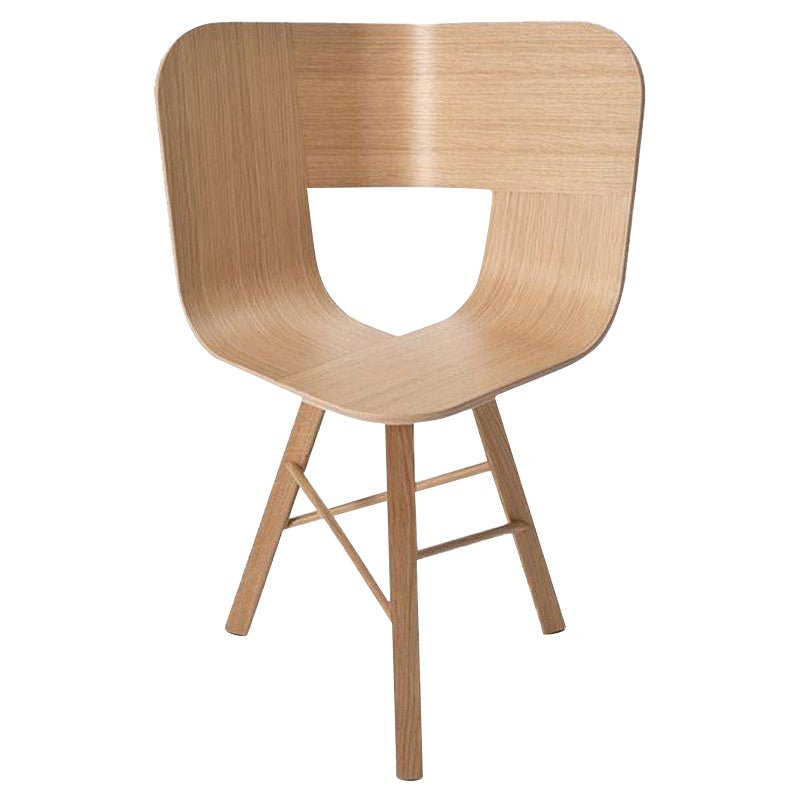 Tria Wood 3 Legs Chair, Natural Oak by Colé Italia For Sale