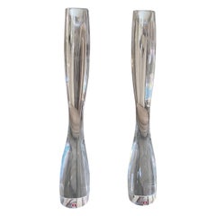 Large Pair of Marcel Crystal Candlesticks by Timo Sarpaneva for Littala