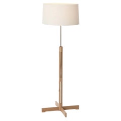 Miguel Milá 'FAD' Floor Lamp in Natural Oak and White Linen for Santa & Cole