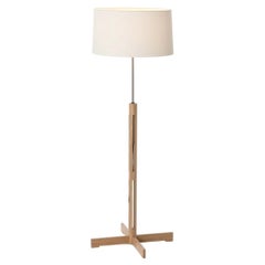 Miguel Milá 'FAD' Floor Lamp in Natural Oak and White Linen for Santa & Cole