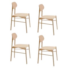 Set of 4, Bokken Chair, Natural Beech, by Colé Italia