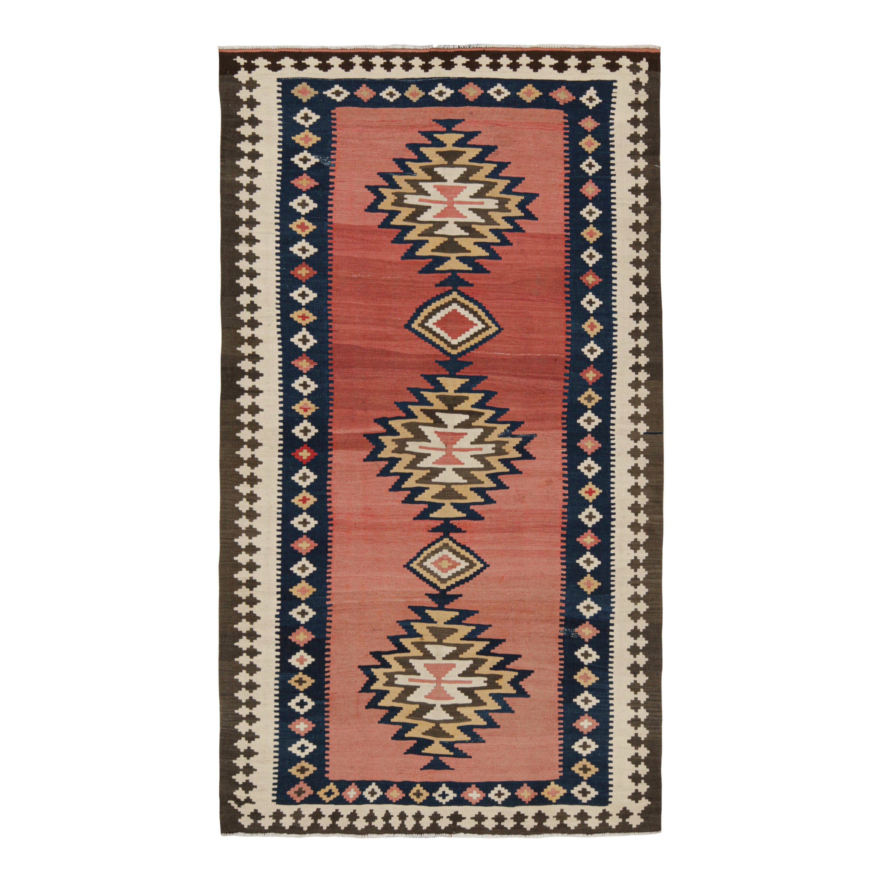 Vintage Shahsavan Persian Kilim in Red with Medallion Patterns by Rug & Kilim For Sale