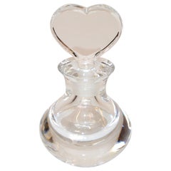 Orrefors Sweden Thick Blown and Handmade Art Glass Perfume Bottle Heart Stopper
