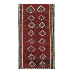 Vintage Kurdish Persian Kilim in Red with Medallion Patterns by Rug & Kilim