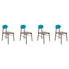 Set of 4, Bokken Chair, Turquoise Beech Structure, Lacquered by Colé Italia