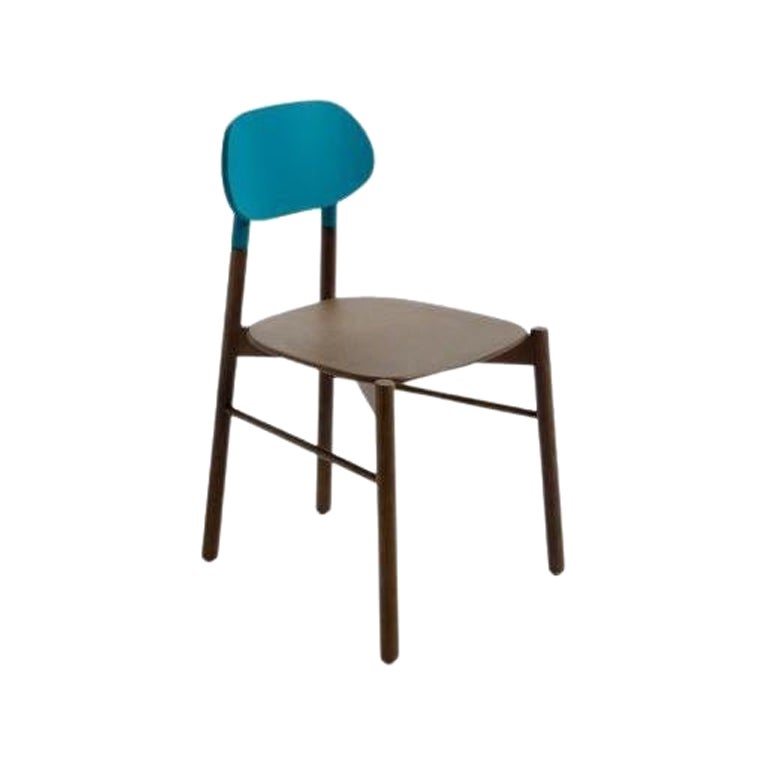 Bokken Chair, Turquoise, Beech Structure Stained, Lacquered Back by Colé Italia For Sale