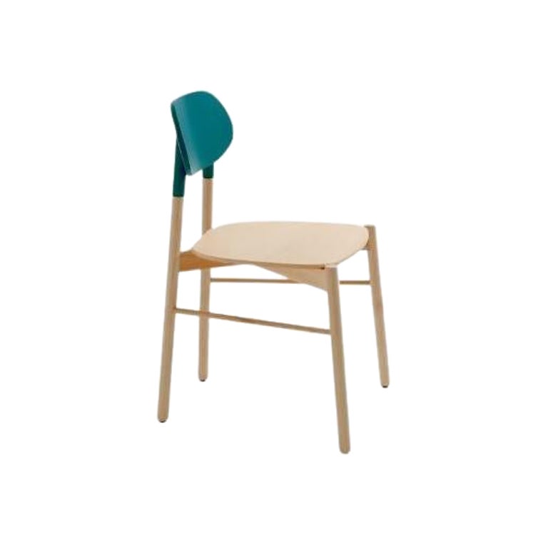 Bokken Chair, Natural Beech, Turquoise by Colé Italia For Sale