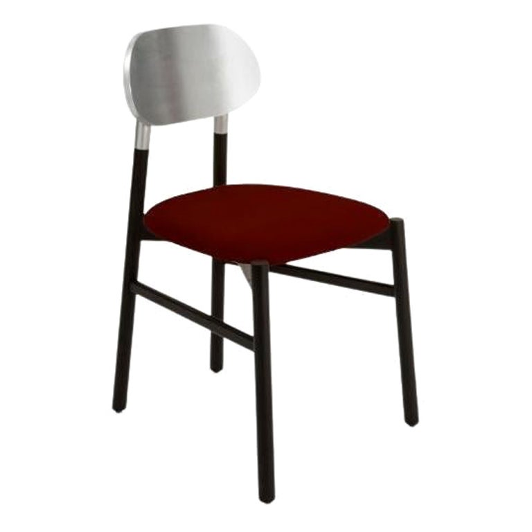 Bokken Upholstered Chair, Black & Silver, Rosso by Colé Italia