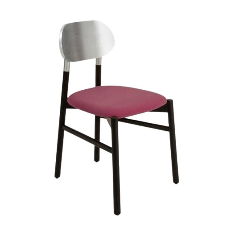 Bokken Upholstered Chair, Black & Silver, Malva by Colé Italia For Sale