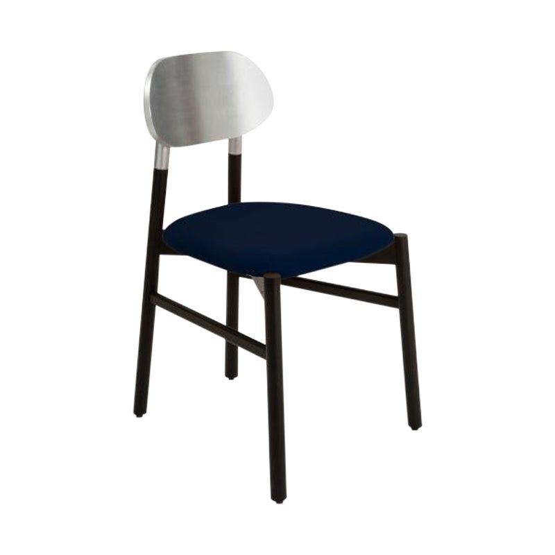 Bokken Upholstered Chair, Black & Silver, Blu by Colé Italia