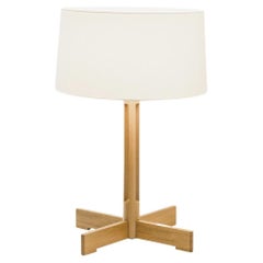 Miguel Milá 'FAD' Table Lamp in Natural Oak and White Linen for Santa & Cole