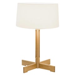 Miguel Milá 'FAD' Table Lamp in Natural Oak and White Linen for Santa & Cole
