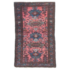 Tapis ancien rose saumon - Bocal à bulles, vers 1940