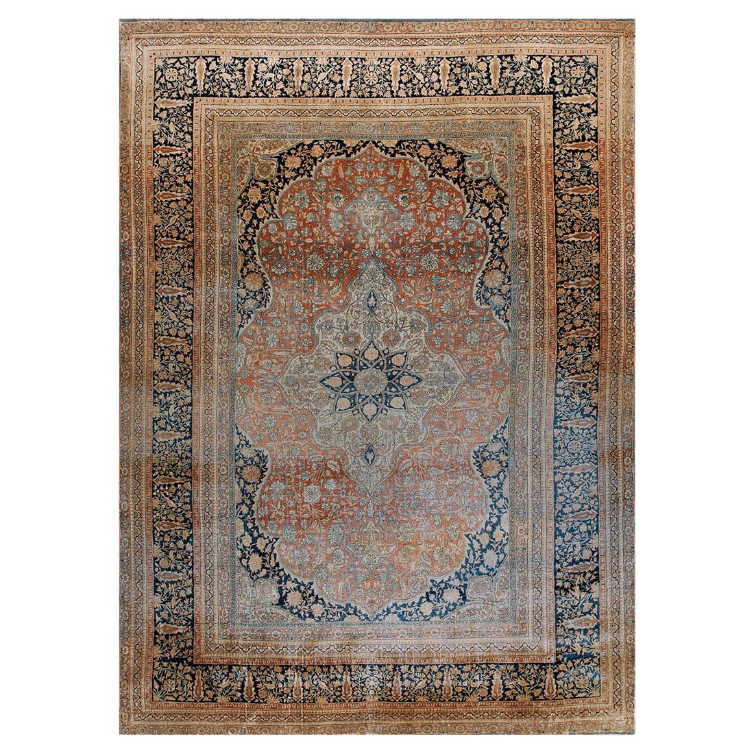 19th Century Persian Mohtasham Kashan Carpet ( 8'2'' x 11'4'' - 250 x 345 )