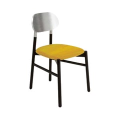 Bokken Upholstered Chair, Black & Silver, Giallo by Colé Italia