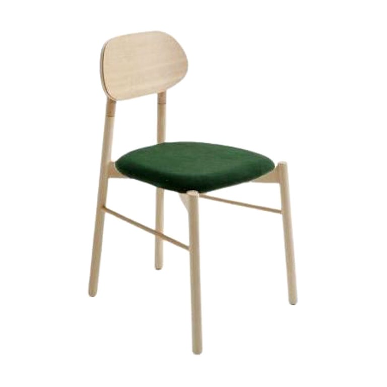 Bokken Upholstered Chair, Natural Beech, Smeraldo by Colé Italia