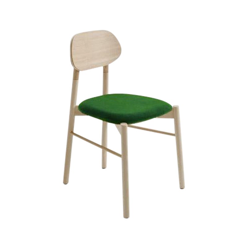 Bokken Upholstered Chair, Natural Beech, Menta by Colé Italia For Sale