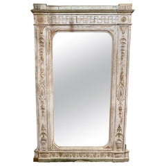 Miroir italien néo-classique sculpté et peint