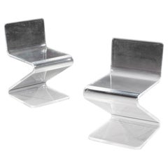 Chairs 'Z' Pair Lucite Plexiglass Cantilever Gerrit Rietveld Mid-Century Modern