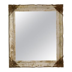 1920s French Gilded White Wall Mirror