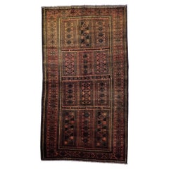 Baluchi vintage semi-ancien tribal du milieu du siècle en laine camel 