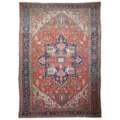 Ancien tapis tribal dream de Serapi Heriz du Nord-Ouest, vers 1910-20''s