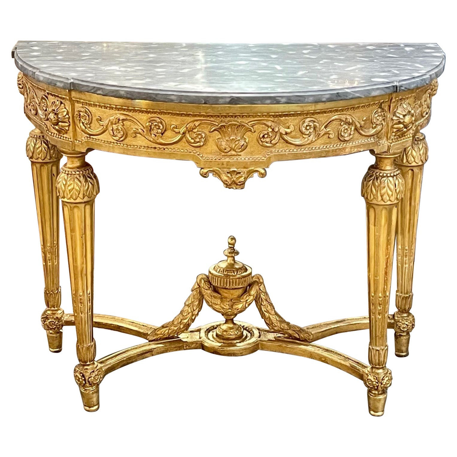 French Louis XVI Demi-Lune Console