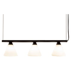 Contemporary Rail Glass 'Probe' by AGO, Black Pendant Lamp