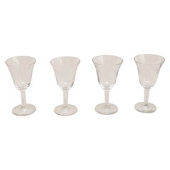 Set of 4 Antique Glass Wine Cups, circa 1940