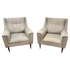Vintage Pair of Italian Mid-Century Upholstered Club Chairs