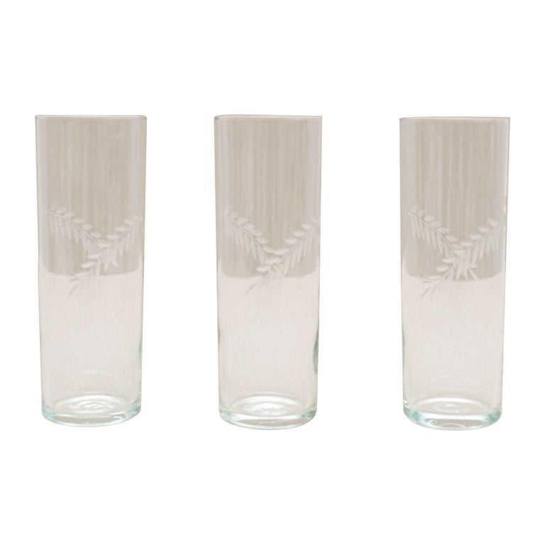 Set of 3 Antique Crystal Glasses, circa 1970 For Sale at 1stDibs