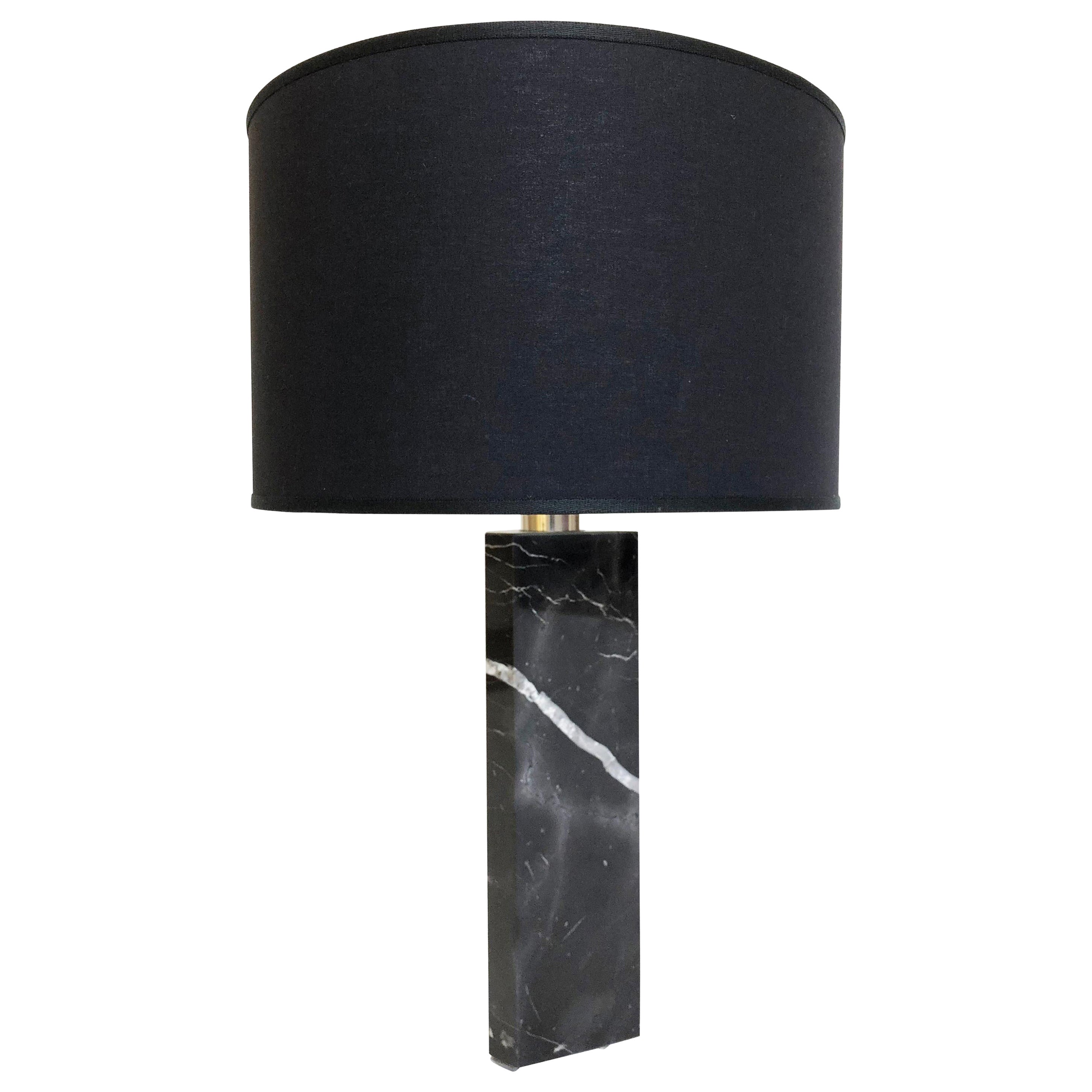 Black Marble Sculpted Table Lamp by Brajak Vitberg For Sale