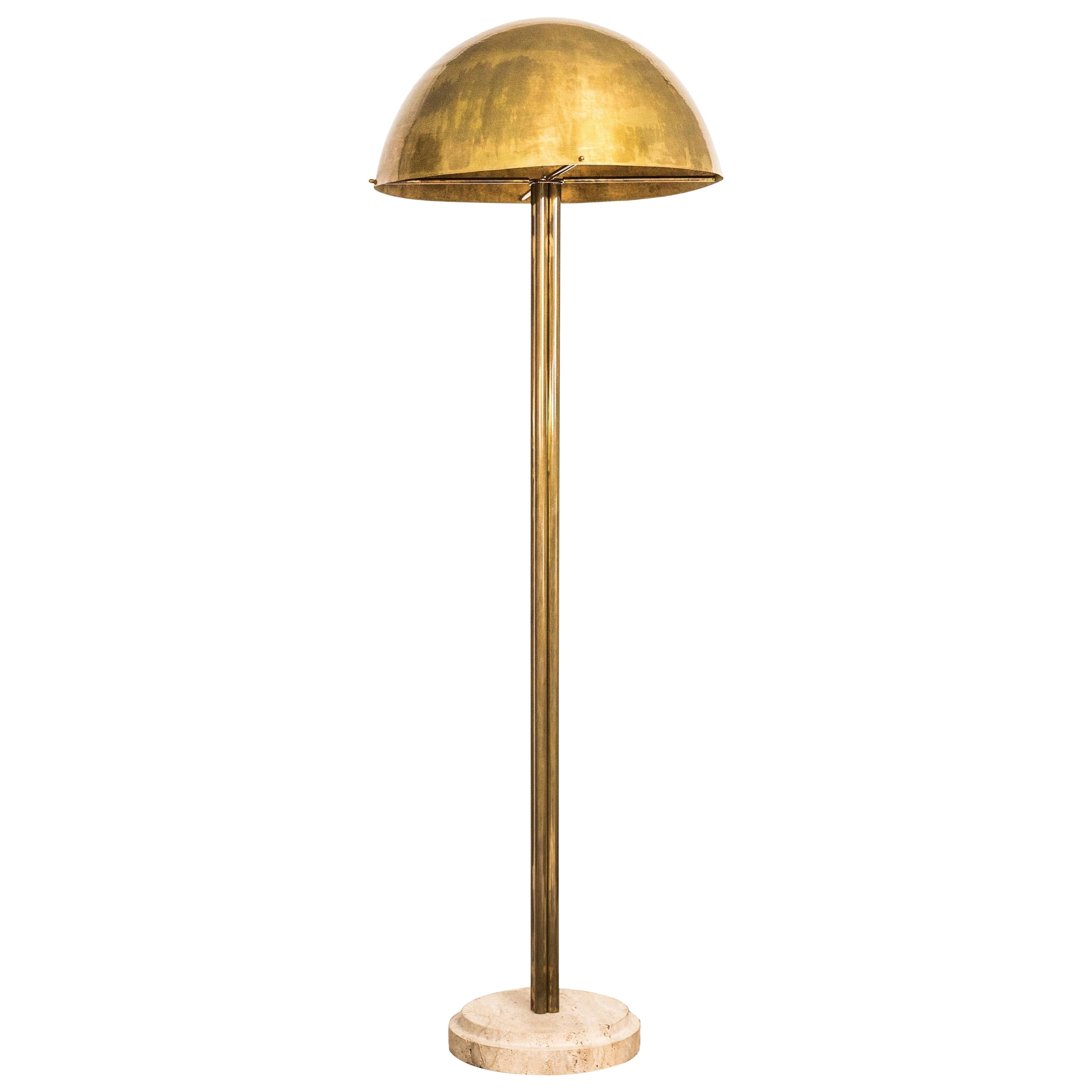 Brass Sculpted Floor Lamp "Art Deco" by Brajak Vitberg For Sale