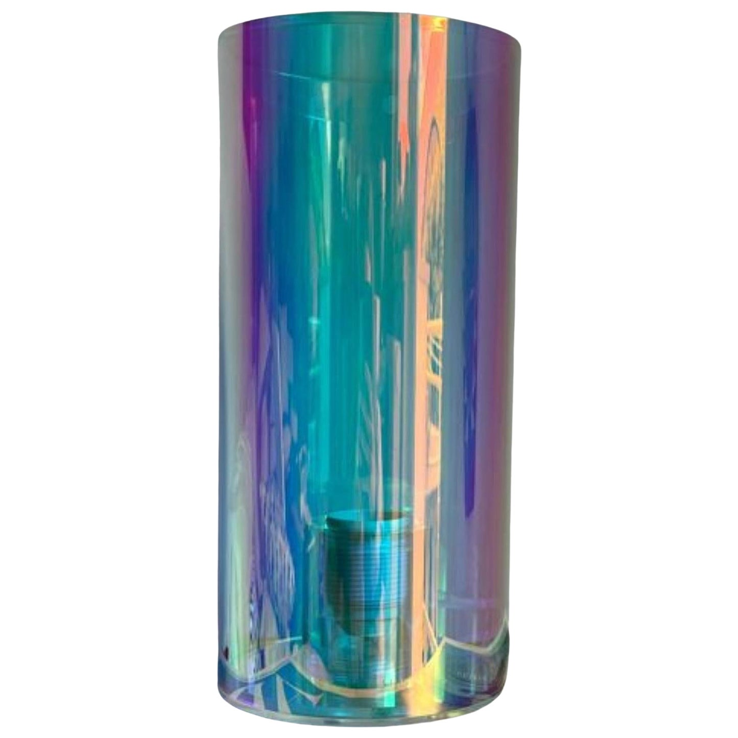 Lampe de bureau à cylindre holographique par Brajak Vitberg