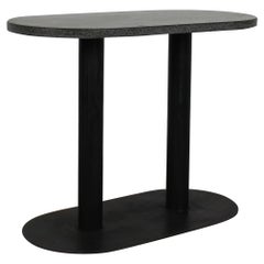 Used Gabetti & Isola Console Table in Black Lacquered Metal and Granite by Arbo 1970s