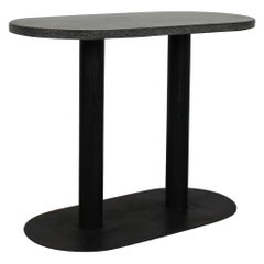Gabetti & Isola Console Table in Black Lacquered Metal and Granite by Arbo 1970s