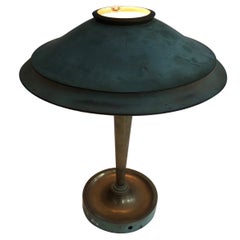 Vintage Art Deco Brass Desk Lamp in the Style of Jacques Quinet