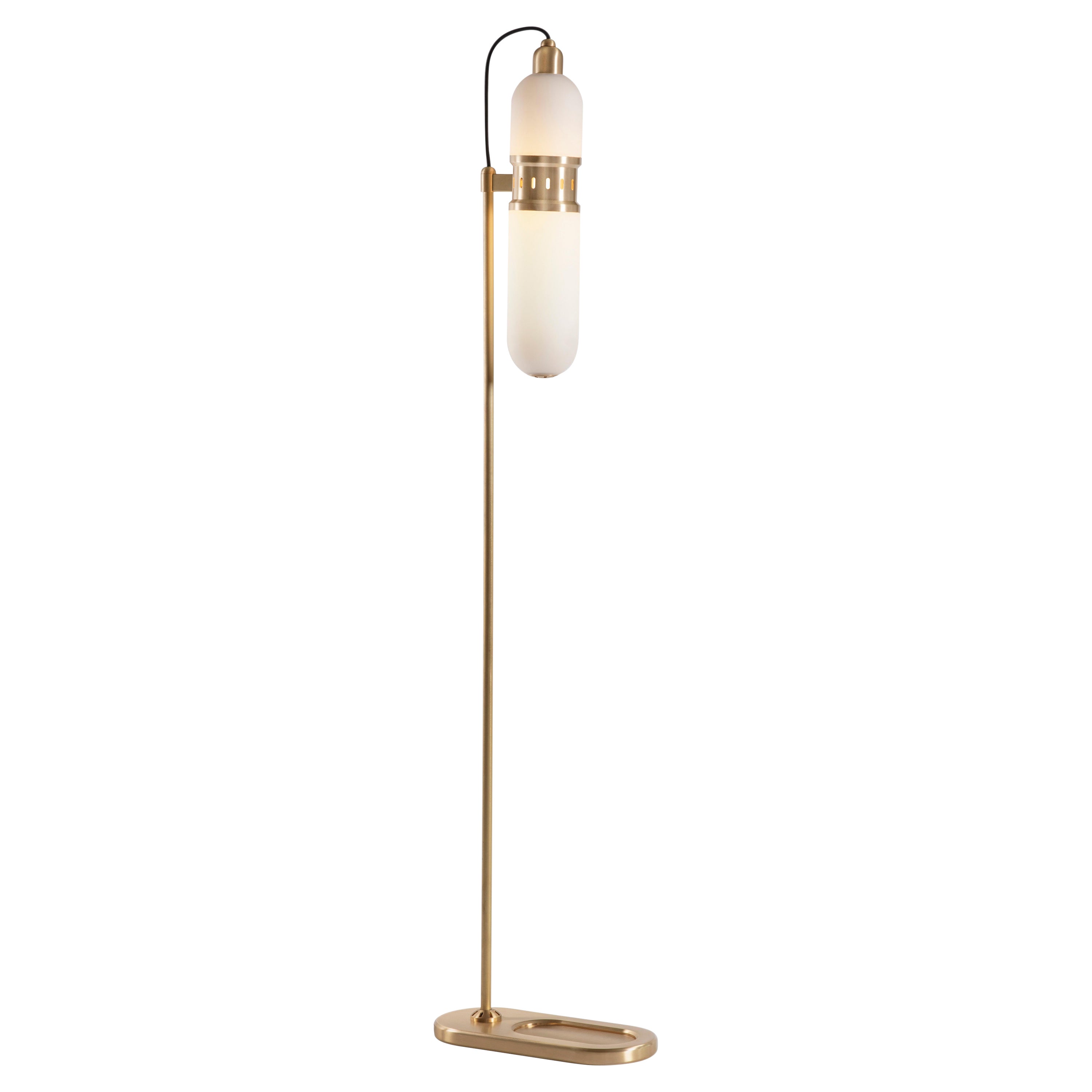 Occulo Brass Floor Lamp by Bert Frank For Sale