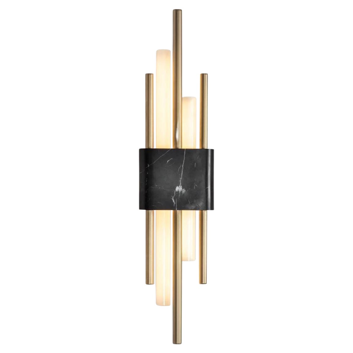 Tanto Wall Light, Double, Black Marble by Bert Frank For Sale