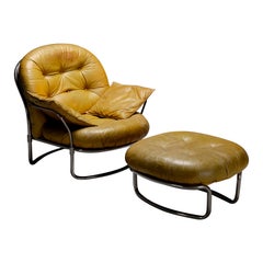 Leather Lounge Chair by Carlo de Carli. Ed. Cinova