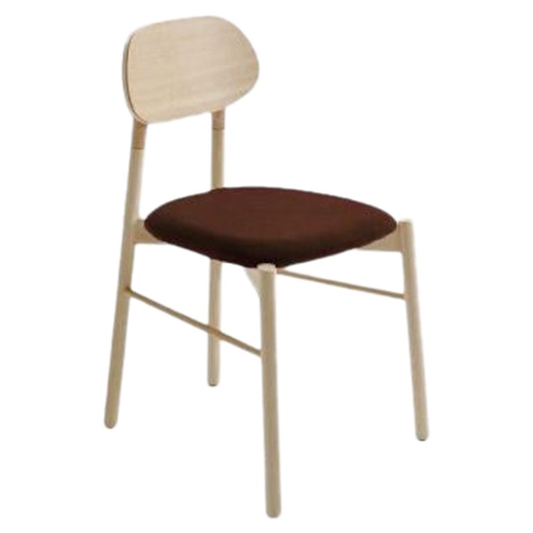 Bokken Upholstered Chair, Natural Beech, Visone by Colé Italia For Sale