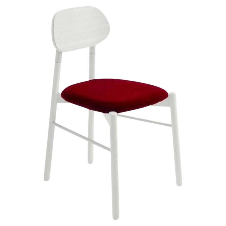 Bokken Chair, Velvetorthy Padded Seat, White by Colé Italia For Sale